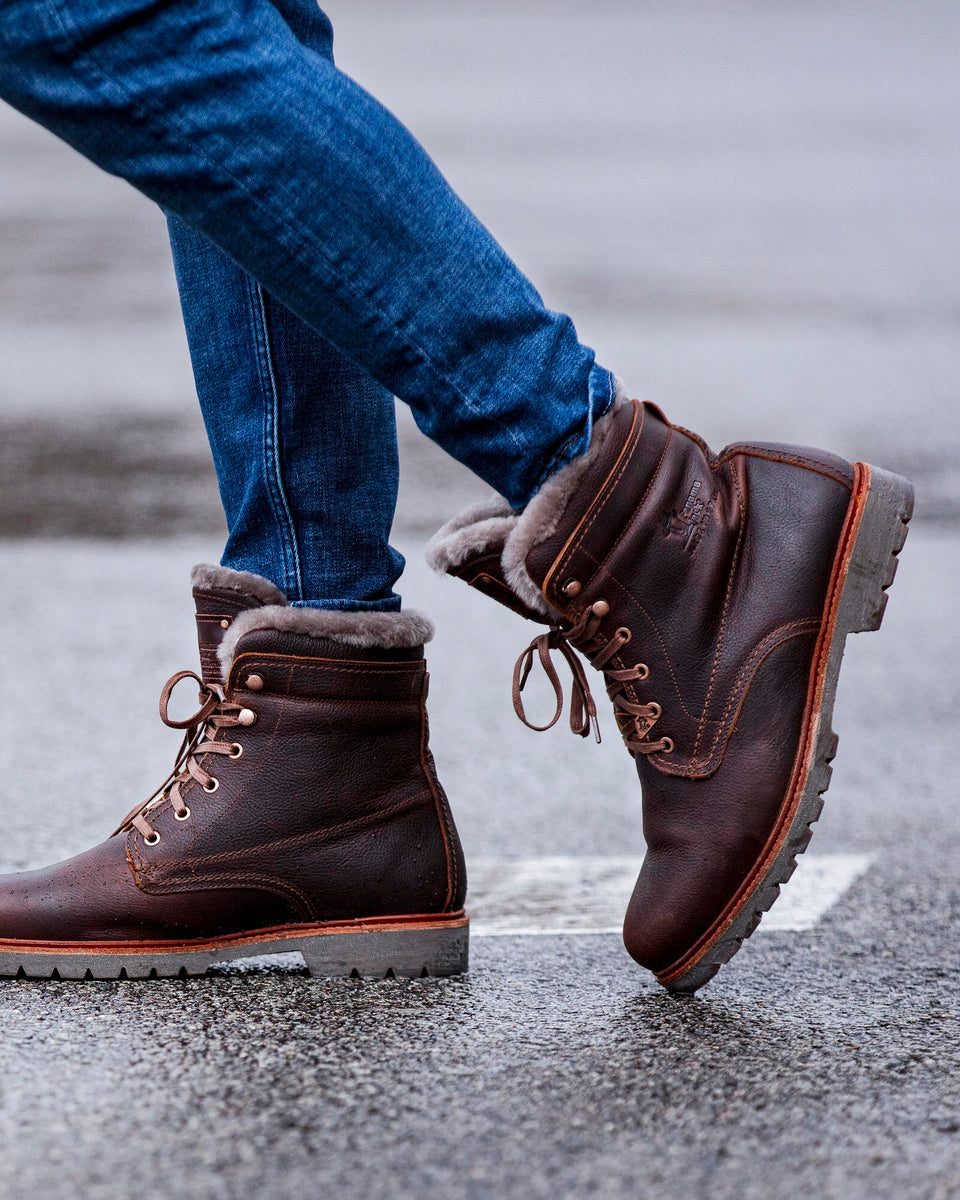 Winterschuhe Herren Stiefel Lammfell Gefüttert Panama Jack