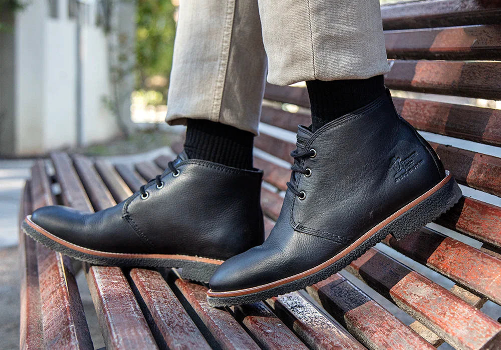 black women's dress coat Men's Handmade Cap-Toe Leather Ankle Dress Boots – Rebels Market main image 0