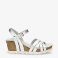 Vera Shine sandalias de piel con forro interior de piel. plata