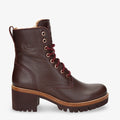 Padma botas de piel con forro interior de pelo. burdeos