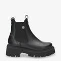 Cyntia Igloo botas de piel con forro interior de pelo natural. negro