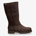 Bambina Igloo botas de piel con forro interior de pelo natural. marron