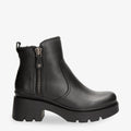 Phuket botas de piel con forro interior de pelo. negro