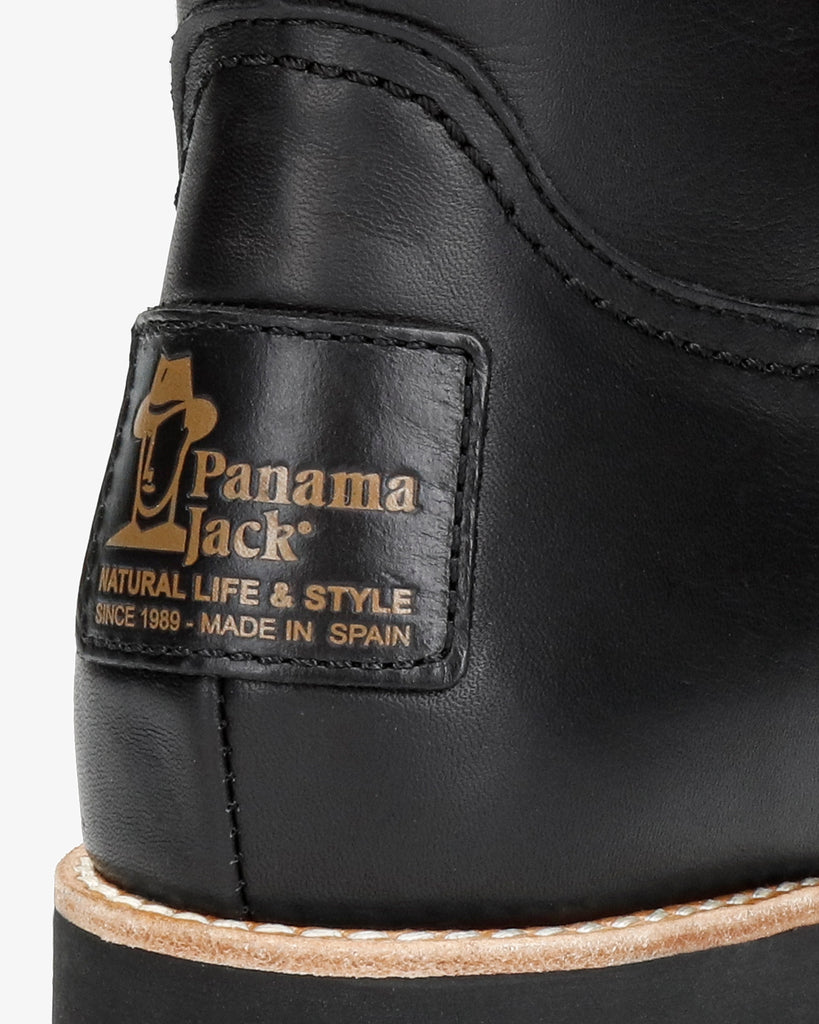 Bambina Igloo Trav botas de piel con forro interior de pelo natural. negro