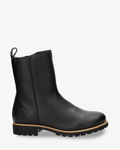 Beca Trav botas de piel con forro interior de pelo. negro