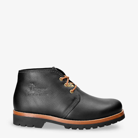 Bota Panama Igloo botín de piel con forro interior de pelo natural. negro