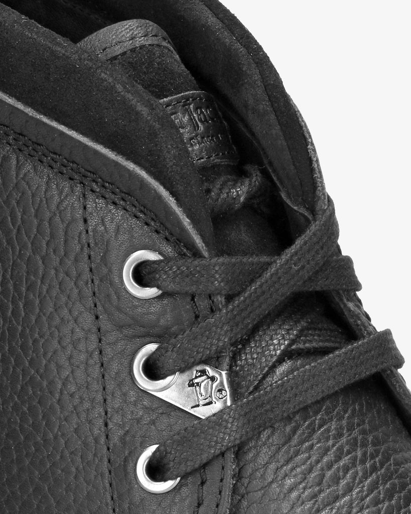 Bota Panama Tor botín de piel con forro interior de pelo. negro