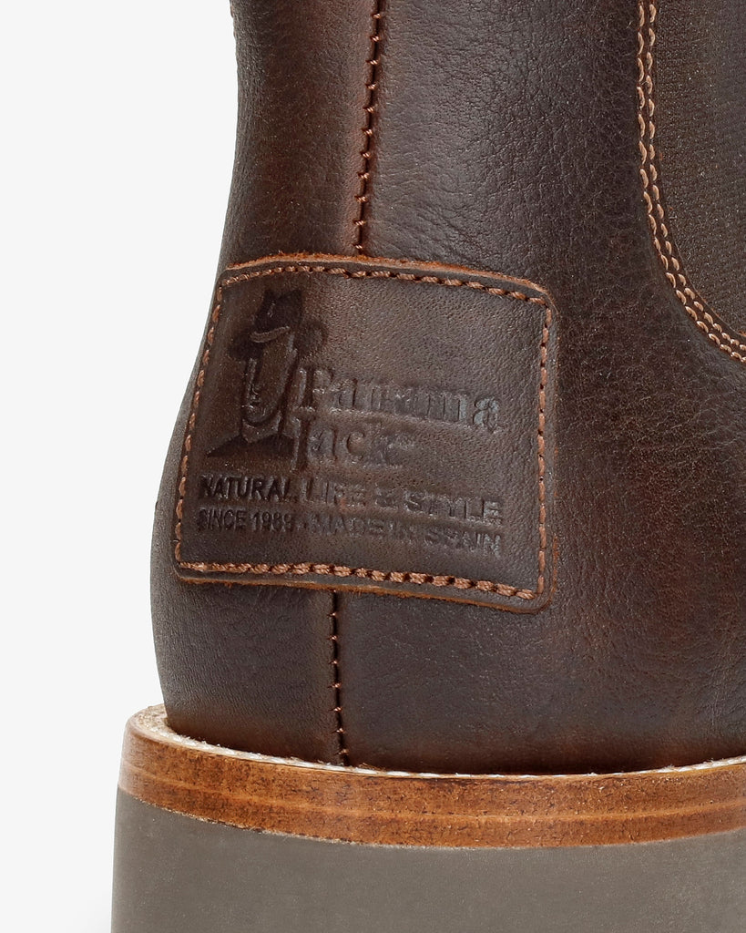 Burton Igloo botines de piel con forro interior de pelo natural. castaño