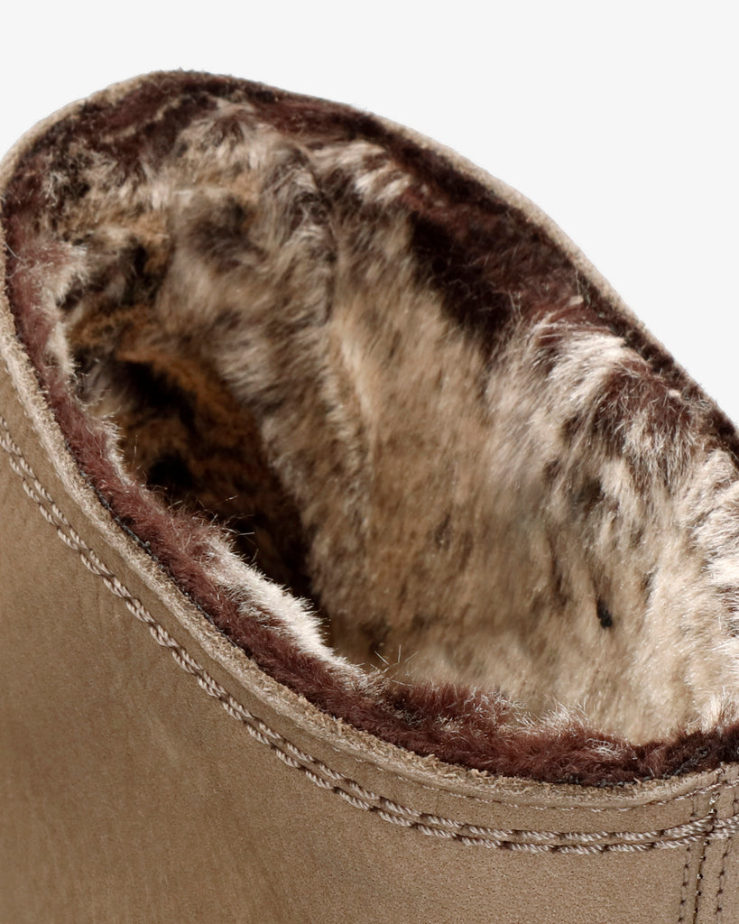 Charis botas de piel con forro interior de pelo. gris