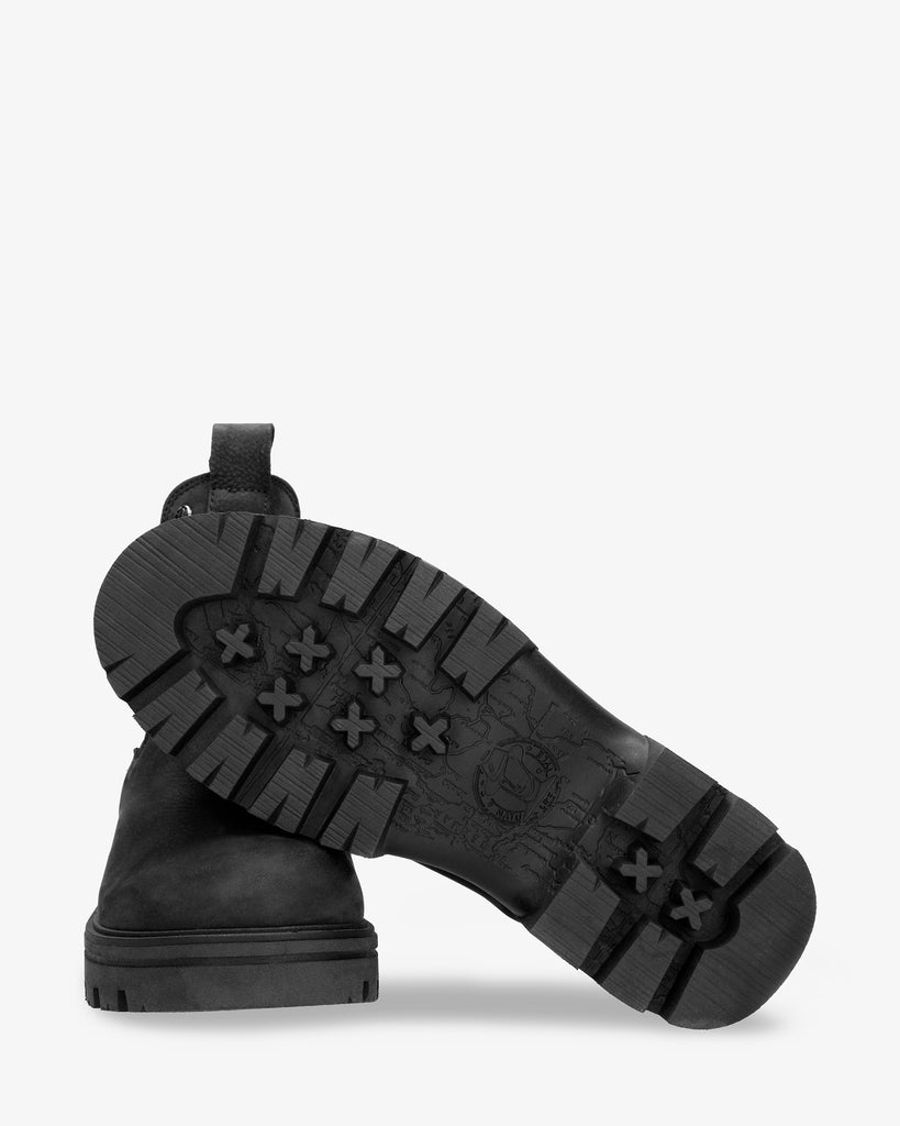 Chris botines de piel con forro interior de pelo. negro