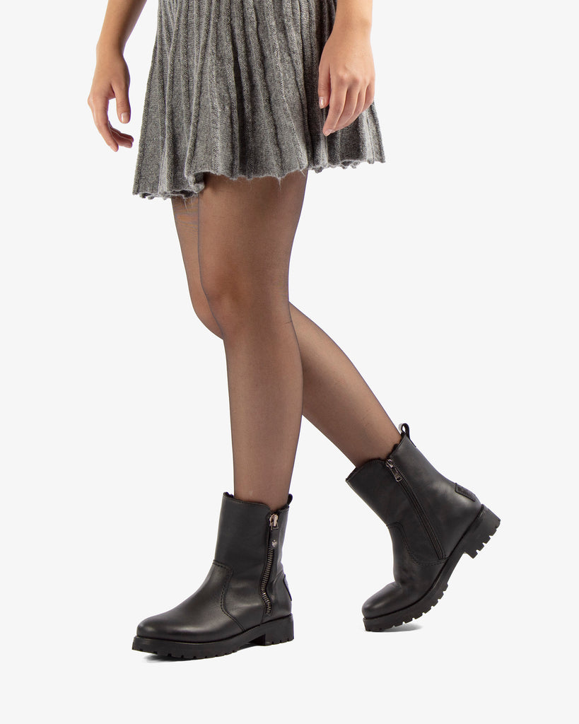 Fabi Igloo botas de piel con forro interior de pelo natural. negro