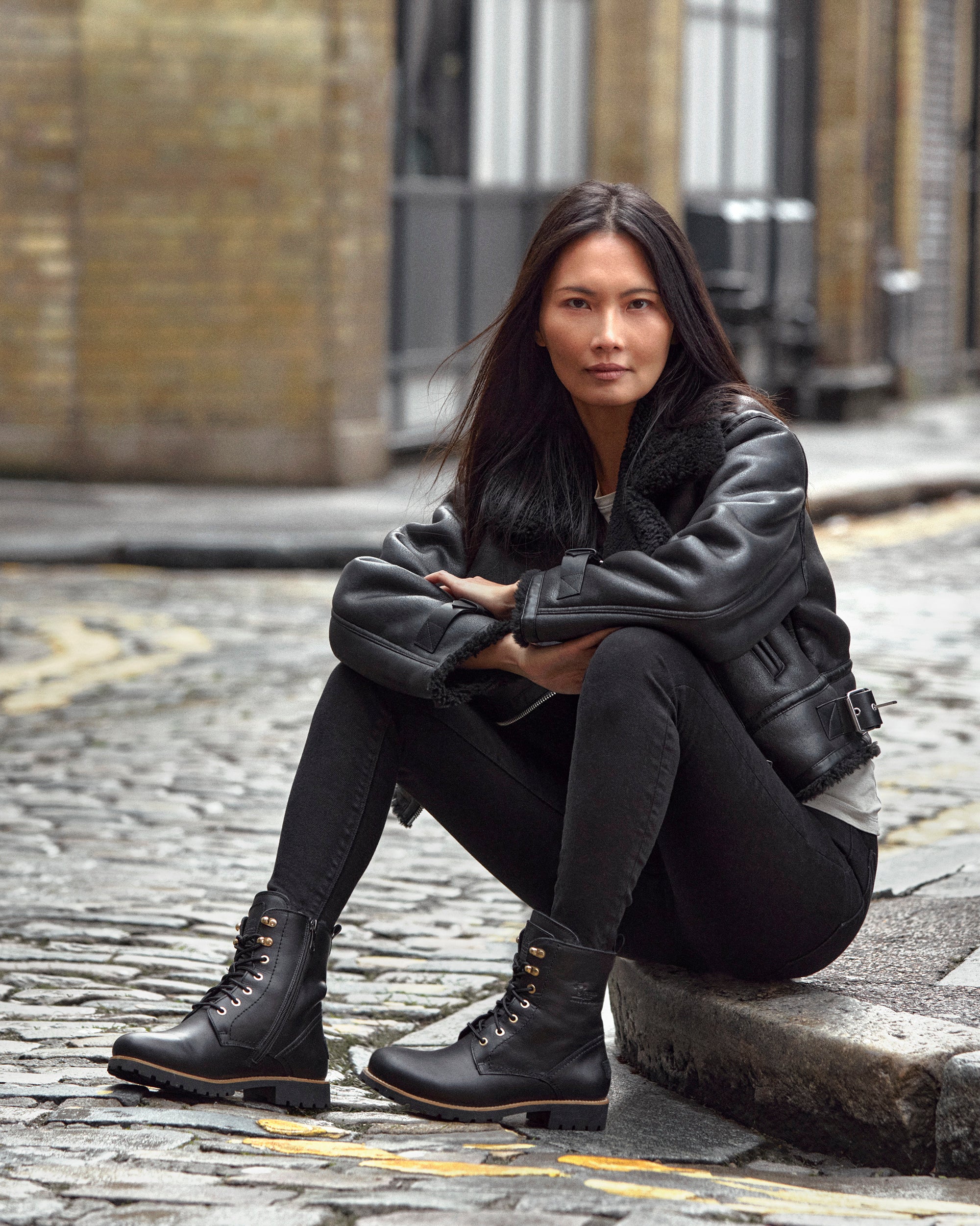 Damenstiefel Schnürstiefel Damen Braun Leder Boots Schnürstiefel