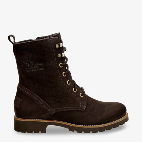 Fara Igloo Trav botas de piel con forro interior de pelo natural. marron