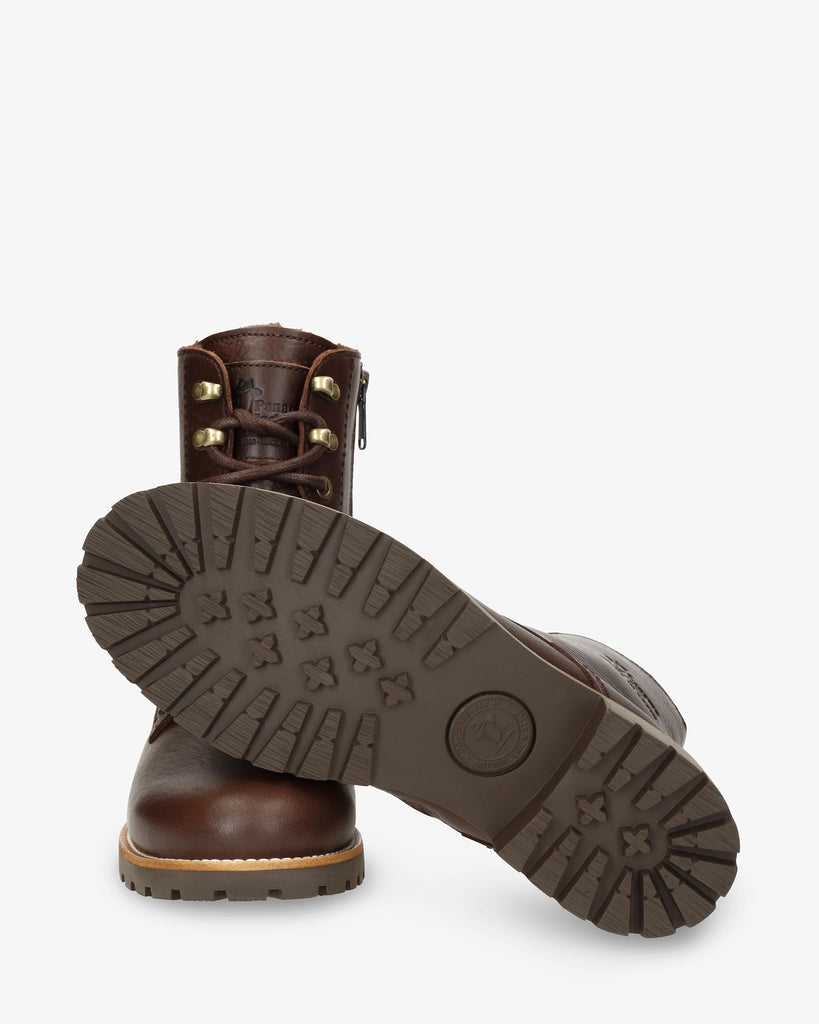 Fara Trav botas de piel con forro interior de pelo. marron