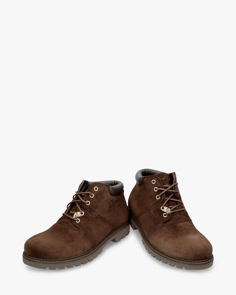 Fargo botín de piel con forro interior de piel. marron