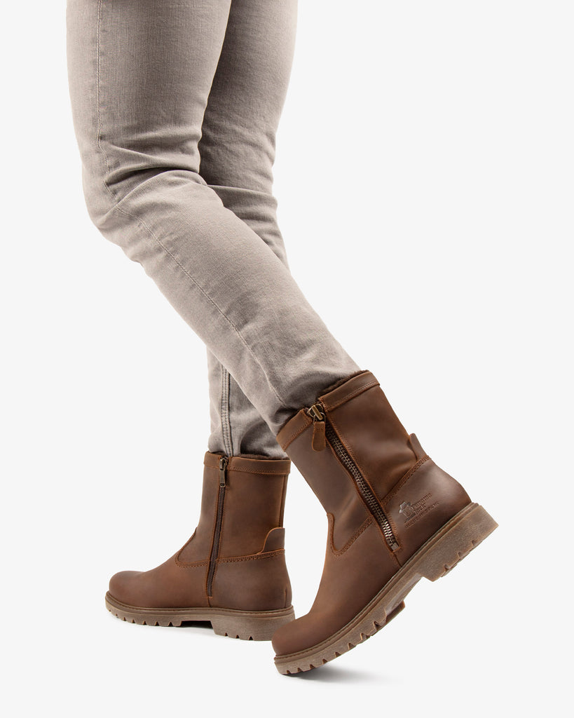 Faruk botas de piel con forro interior de pelo. cuero
