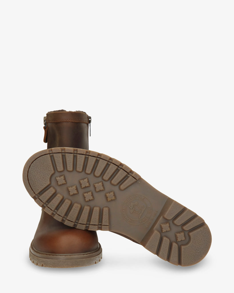 Faruk botas de piel con forro interior de pelo. cuero