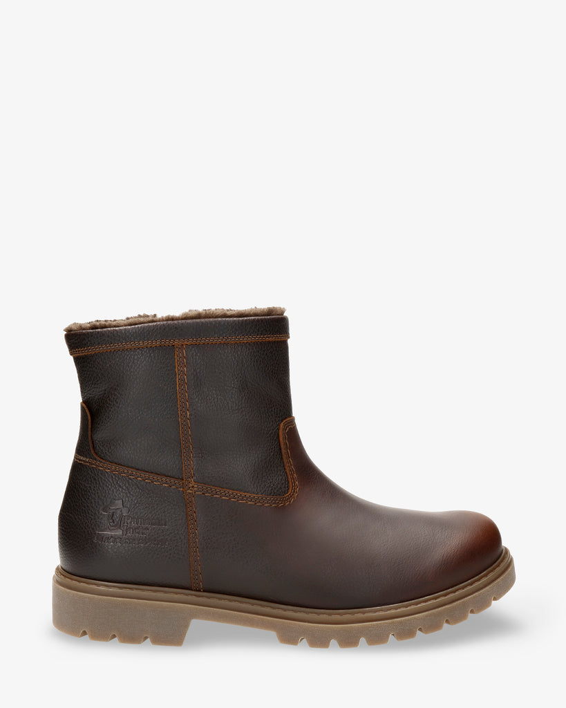 Fedrik botas de piel con forro interior de pelo. castaño