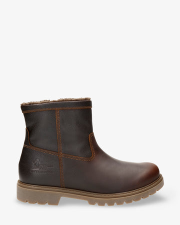 Fedrik botas de piel con forro interior de pelo. castaño