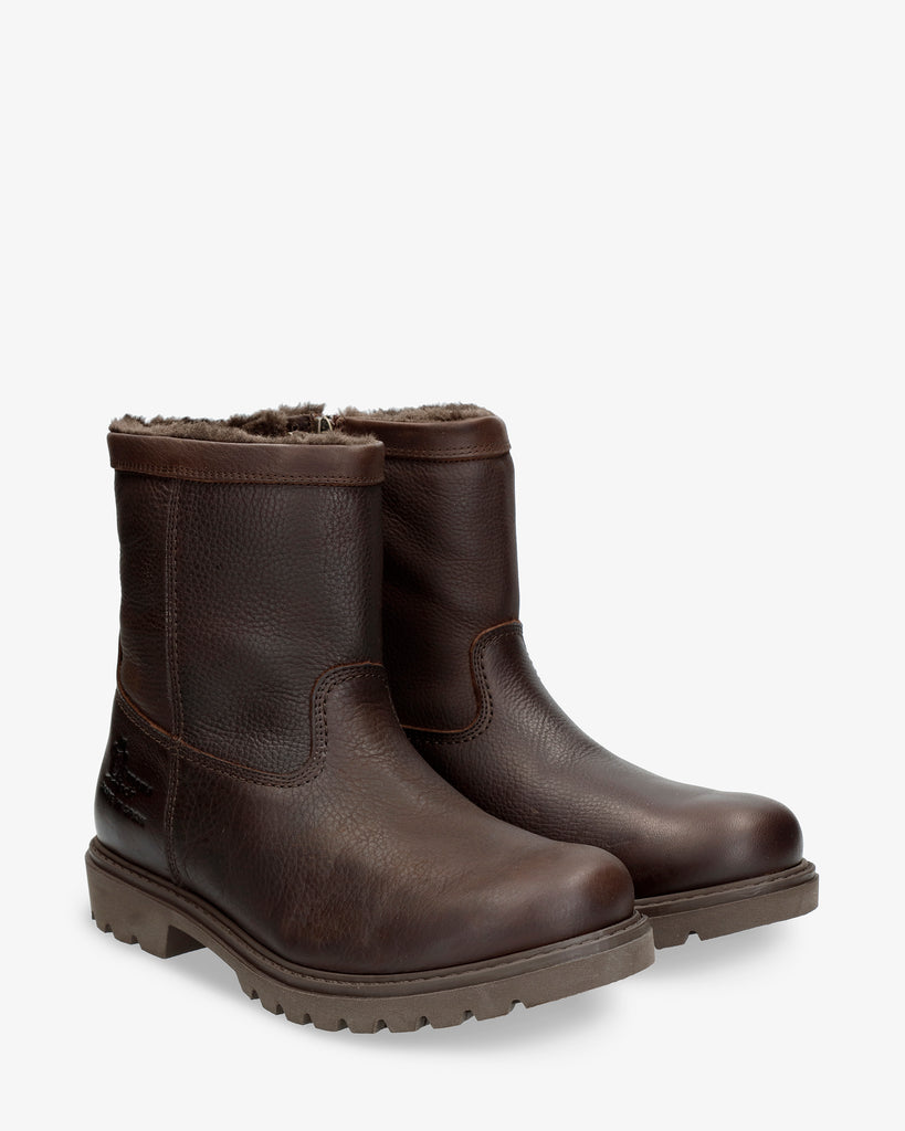 Fedro botas de piel con forro interior de pelo. marron