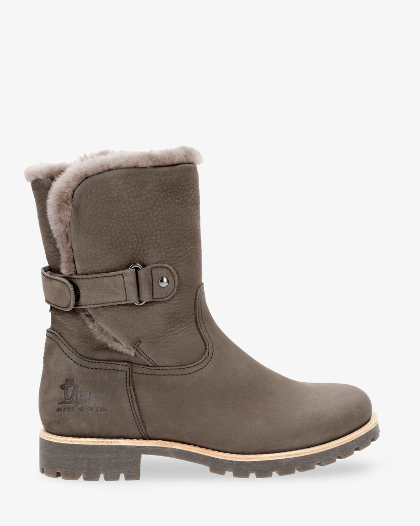 Felia Igloo botas de piel con forro interior de pelo natural. gris