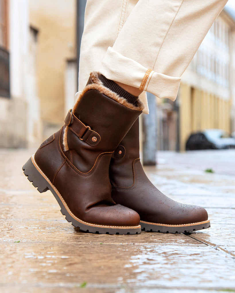 Felia Trav botas de piel con forro interior de pelo. cuero