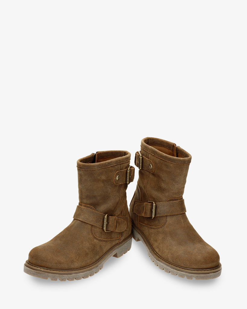 Felina botas de piel con forro interior de piel. marron