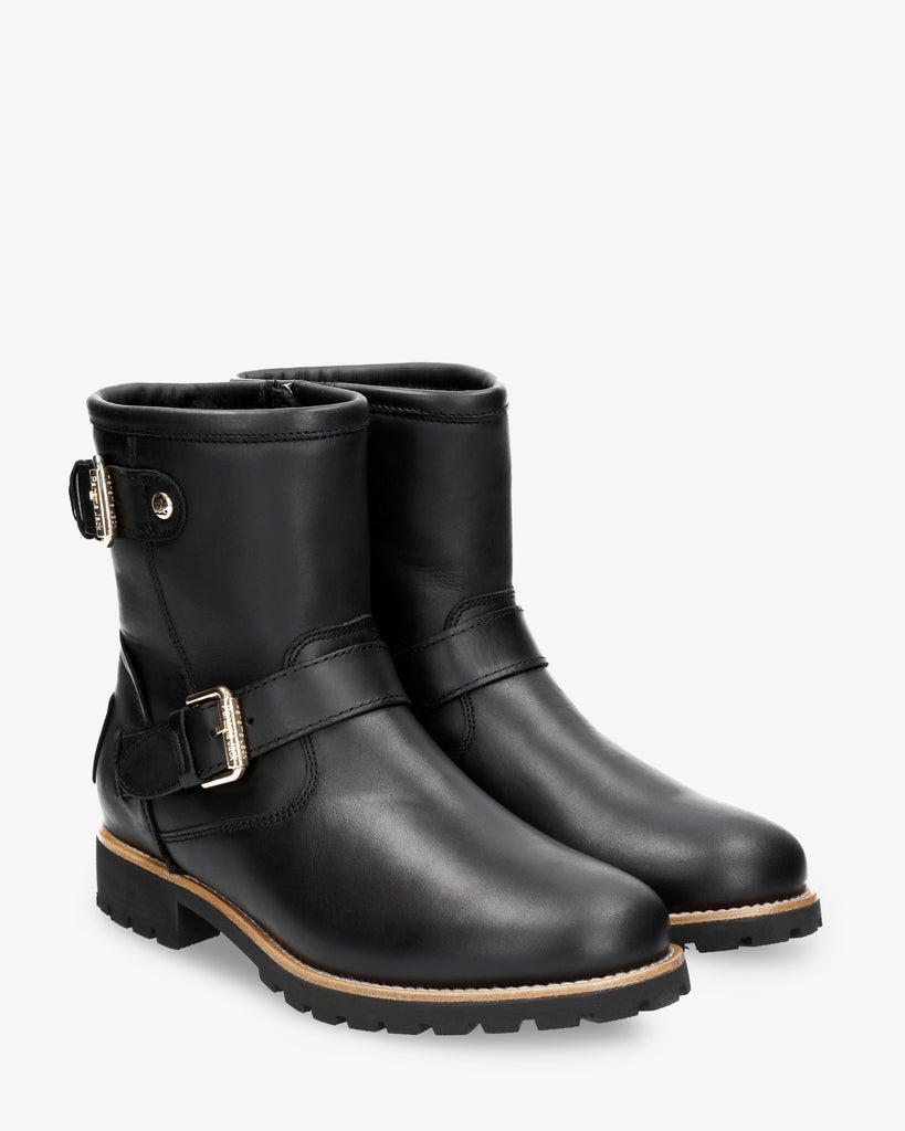 Felina Igloo Trav botas de piel con forro interior de pelo natural. negro