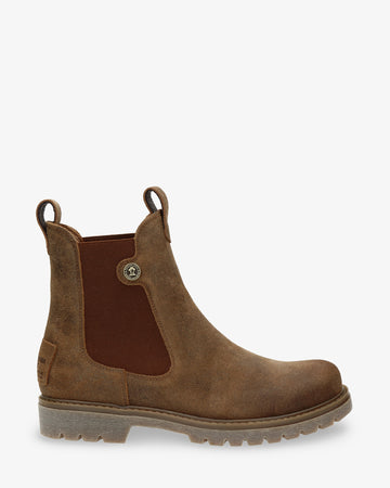 Francesca botas de piel con forro interior de piel. marron