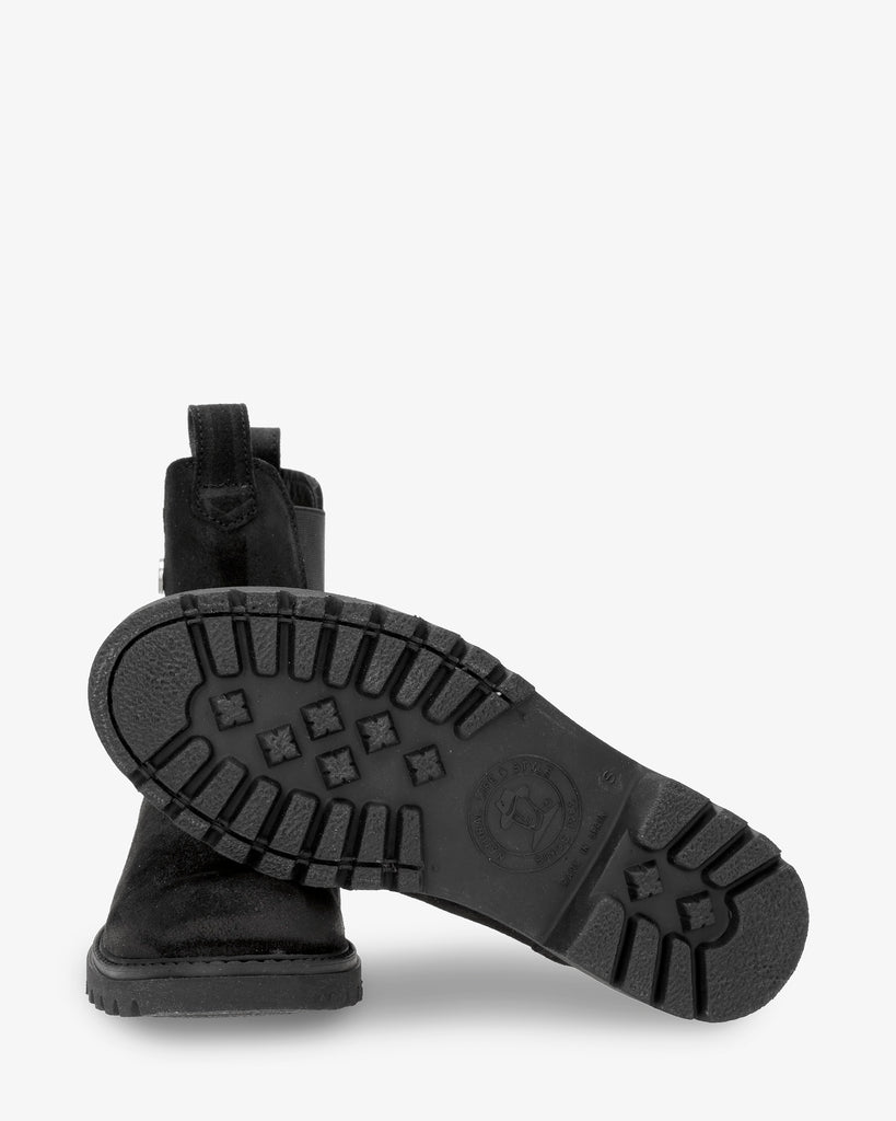 Francesca botas de piel con forro interior de piel. negro