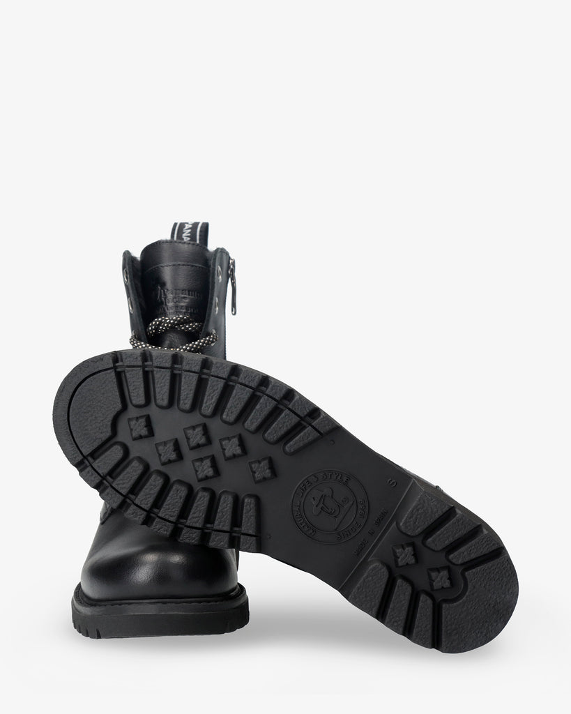 Frisia botas de piel con forro interior de pelo. negro