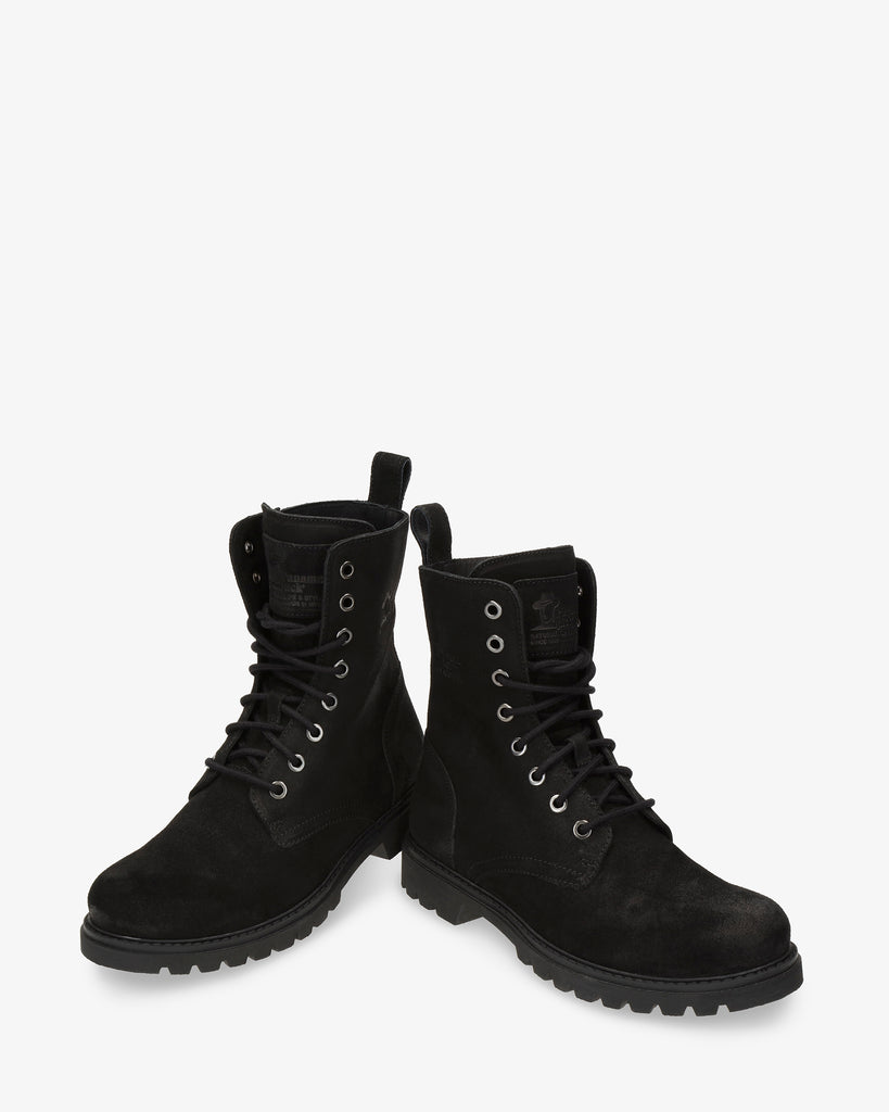 Frisia botas de piel con forro interior de piel. negro