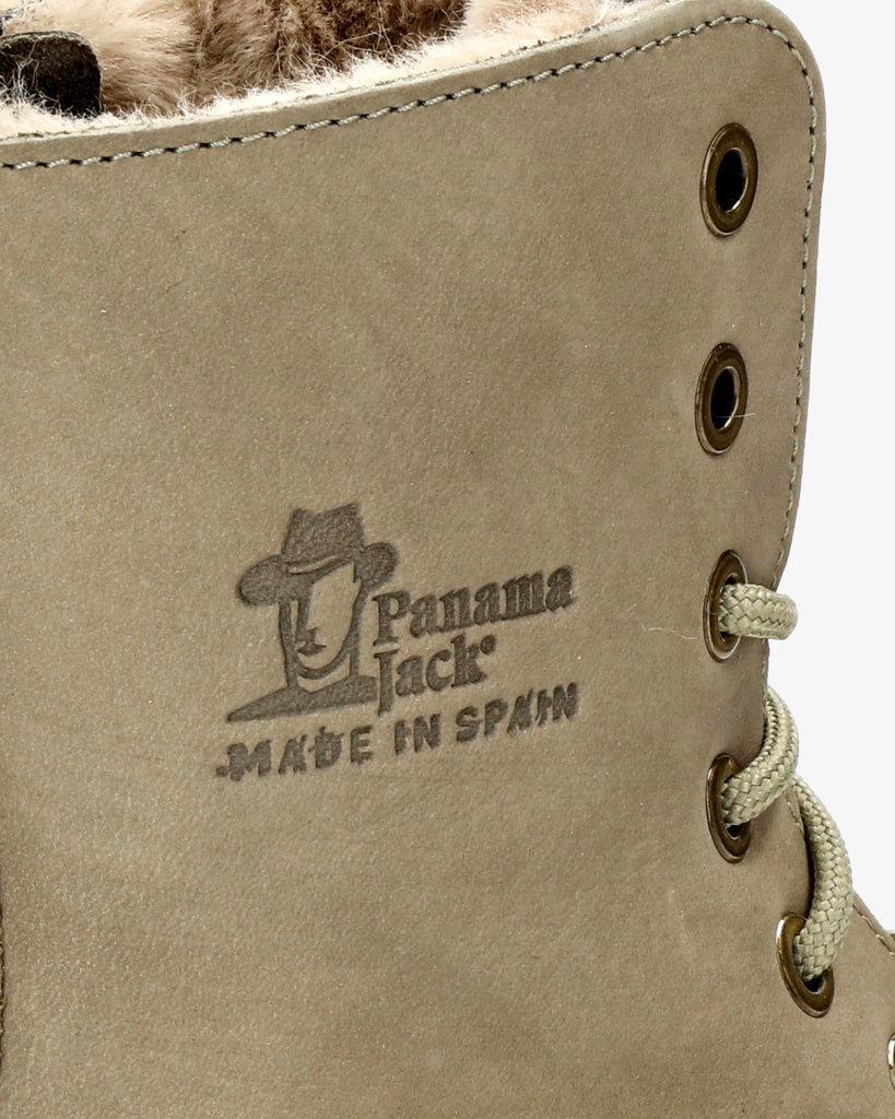 Frisia botas de piel con forro interior de pelo. kaki