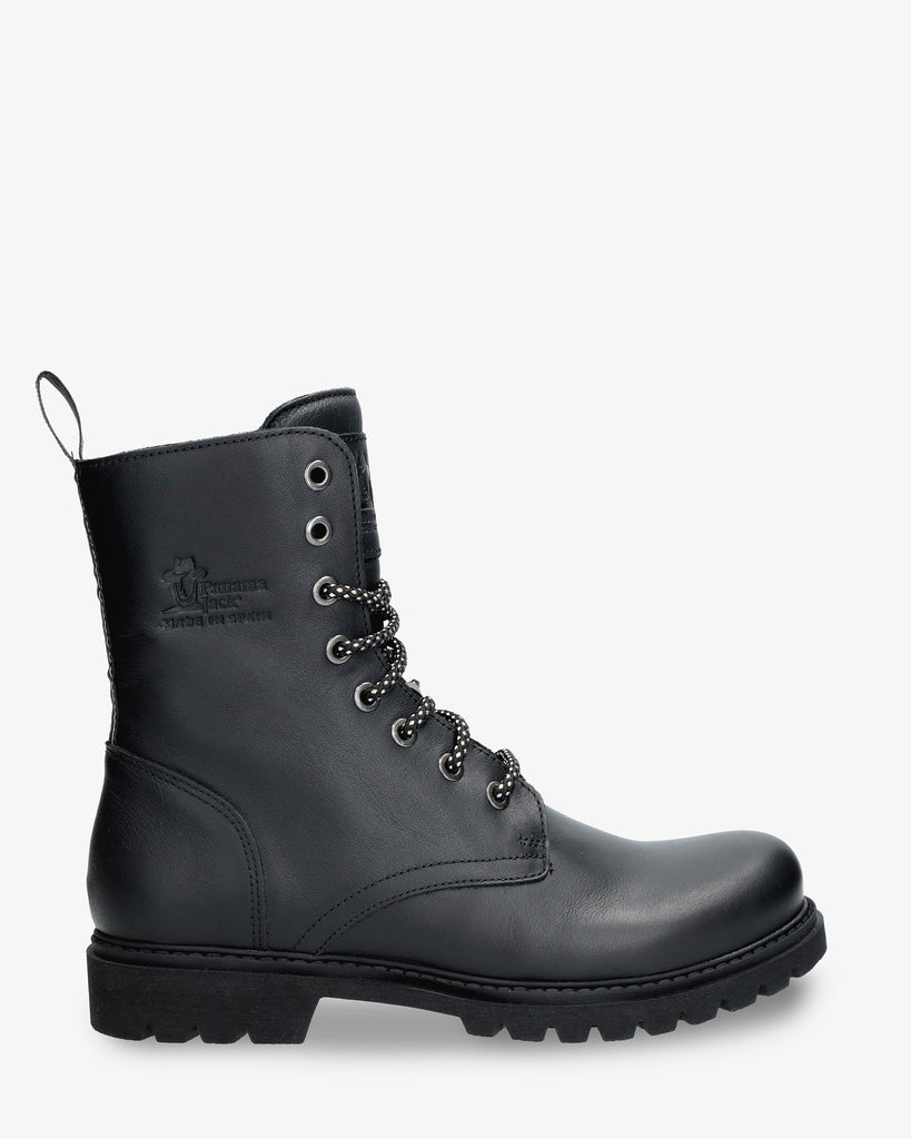 Frisia botas de piel con forro interior de piel. negro
