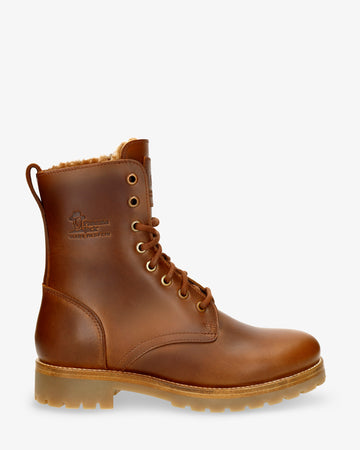 Frisia botas de piel con forro interior de pelo. camel