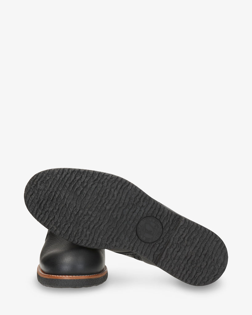 Gareth Igloo botín de piel con forro interior de pelo natural. negro