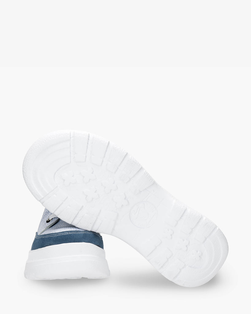 Hilda zapatos de piel con forro interior de piel. azul