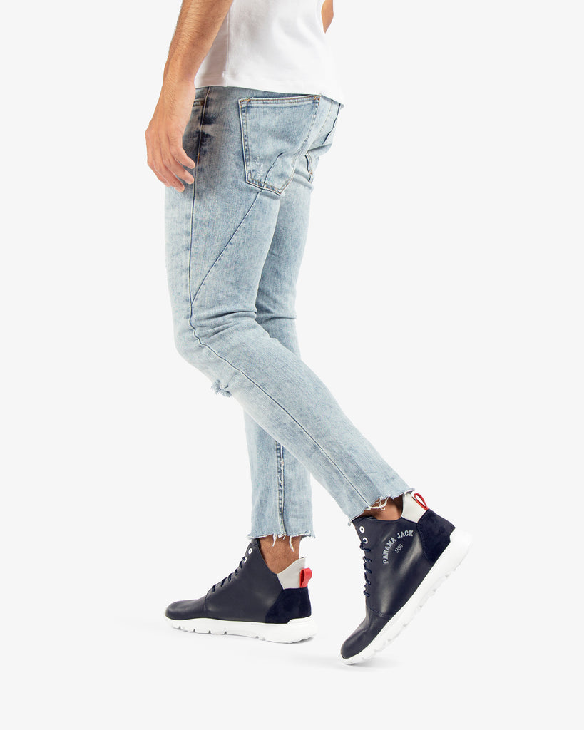 Jayden sneakers de piel con forro interior de piel. marino