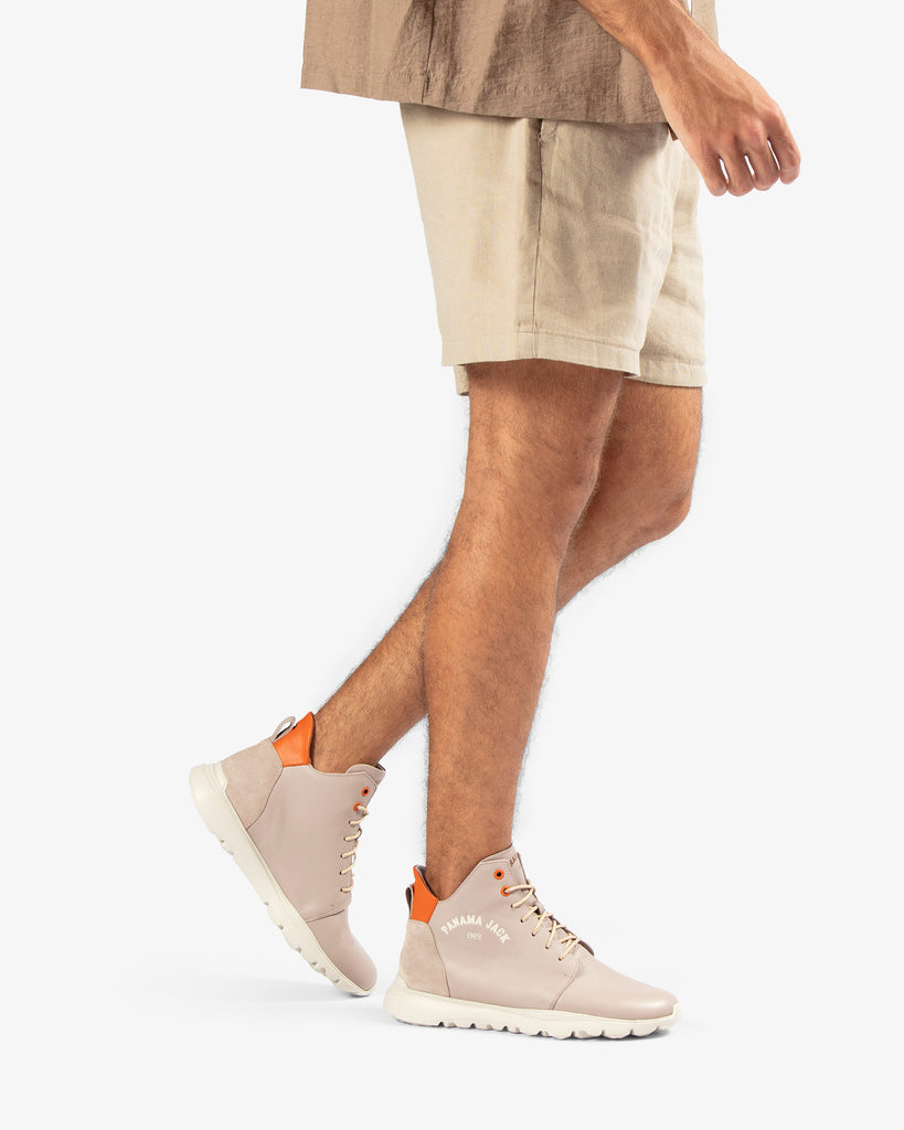 Jayden botín de piel con forro interior de piel. taupe