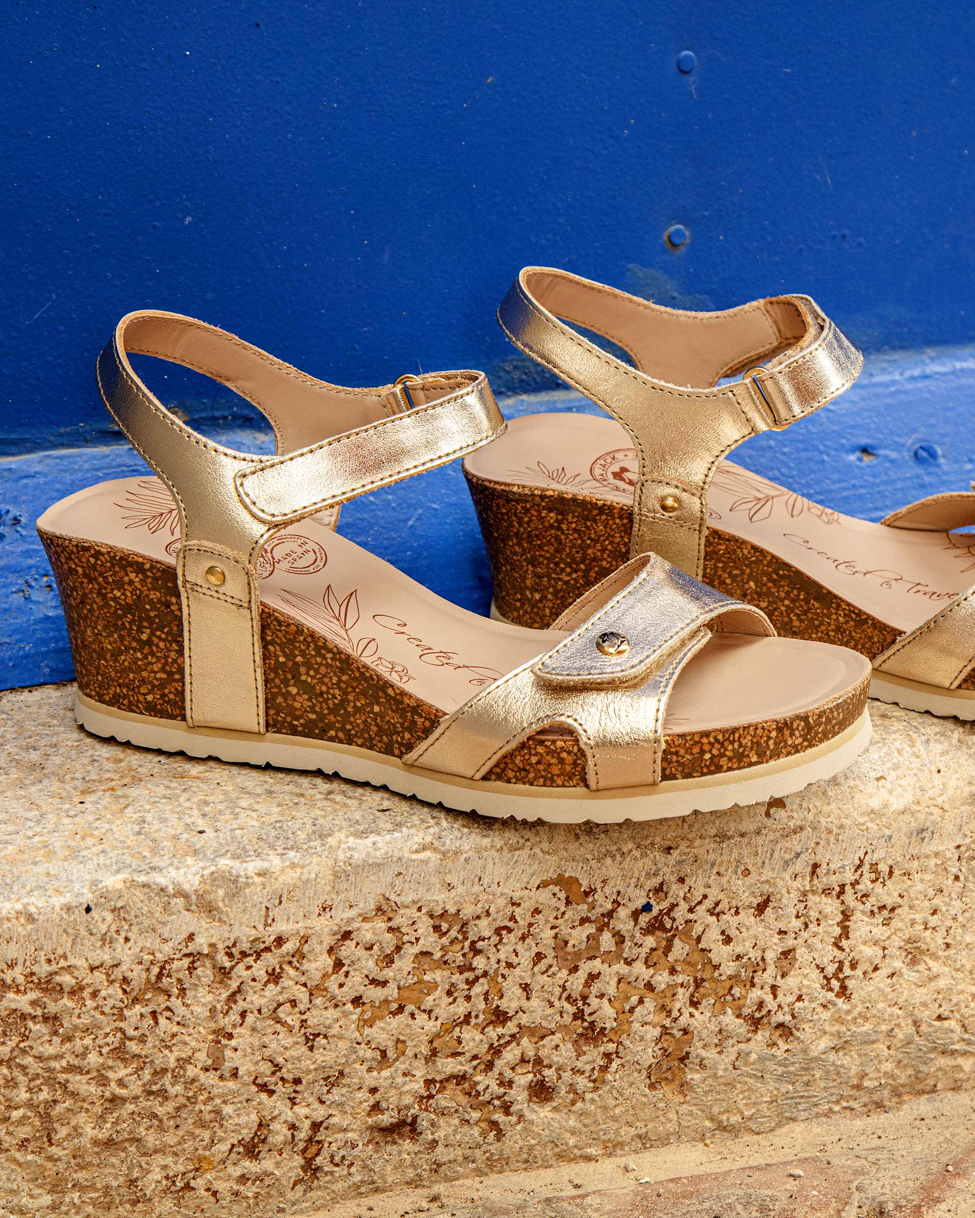 Panama Jack Damen Julia Cork Riemchensandalen - Bequeme Wedges Aus Napaleder