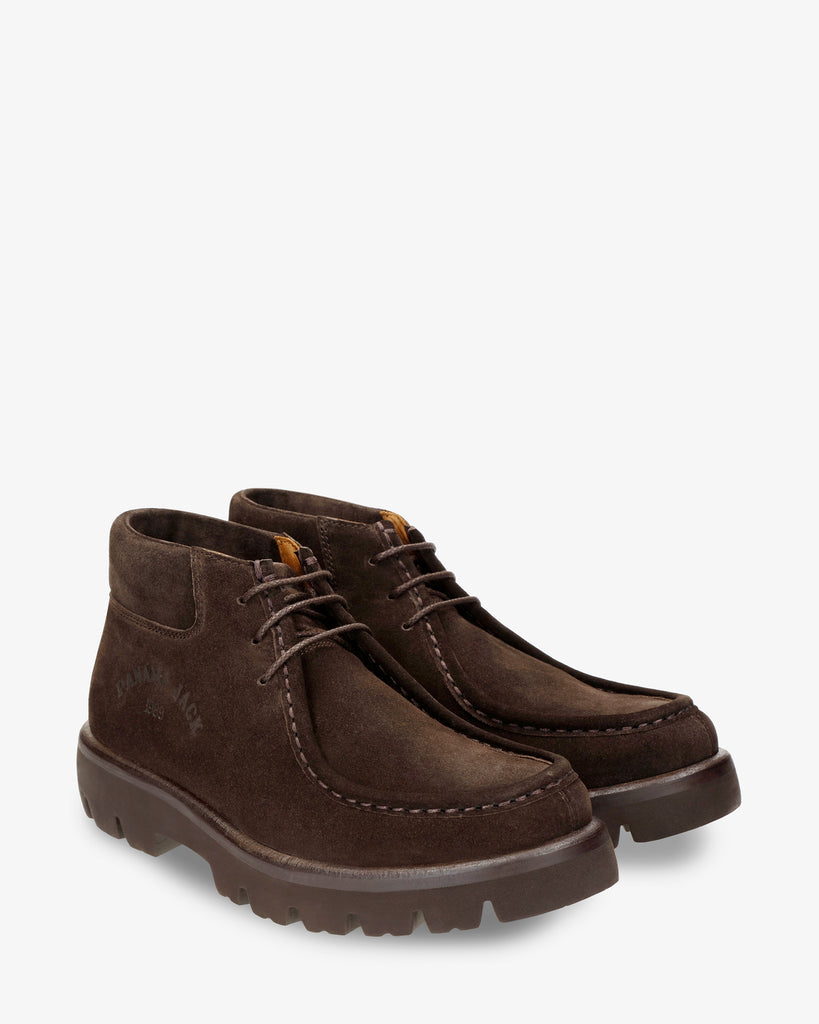 Lucca botín de piel con forro interior de piel. marron