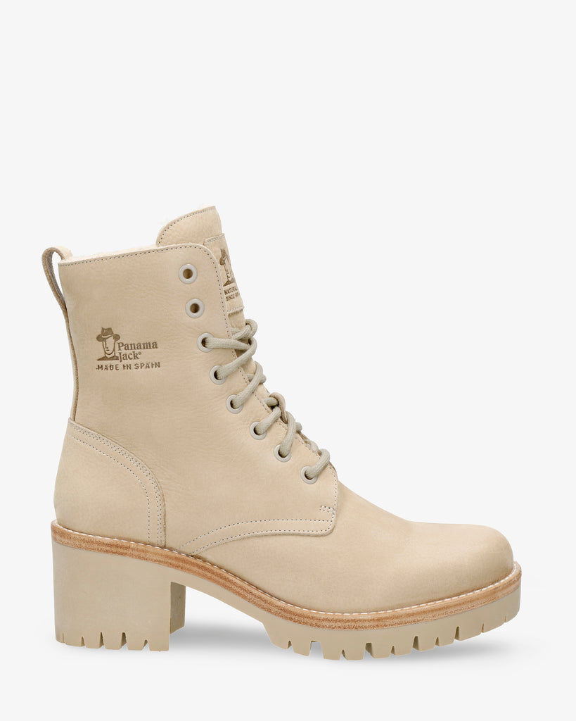 Padma botas de piel con forro interior de pelo. crudo