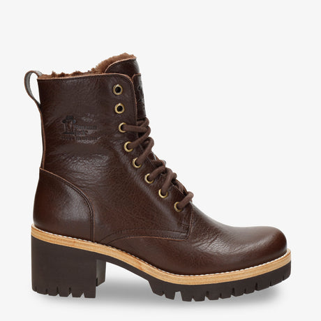 Padma botas de piel con forro interior de pelo. marron