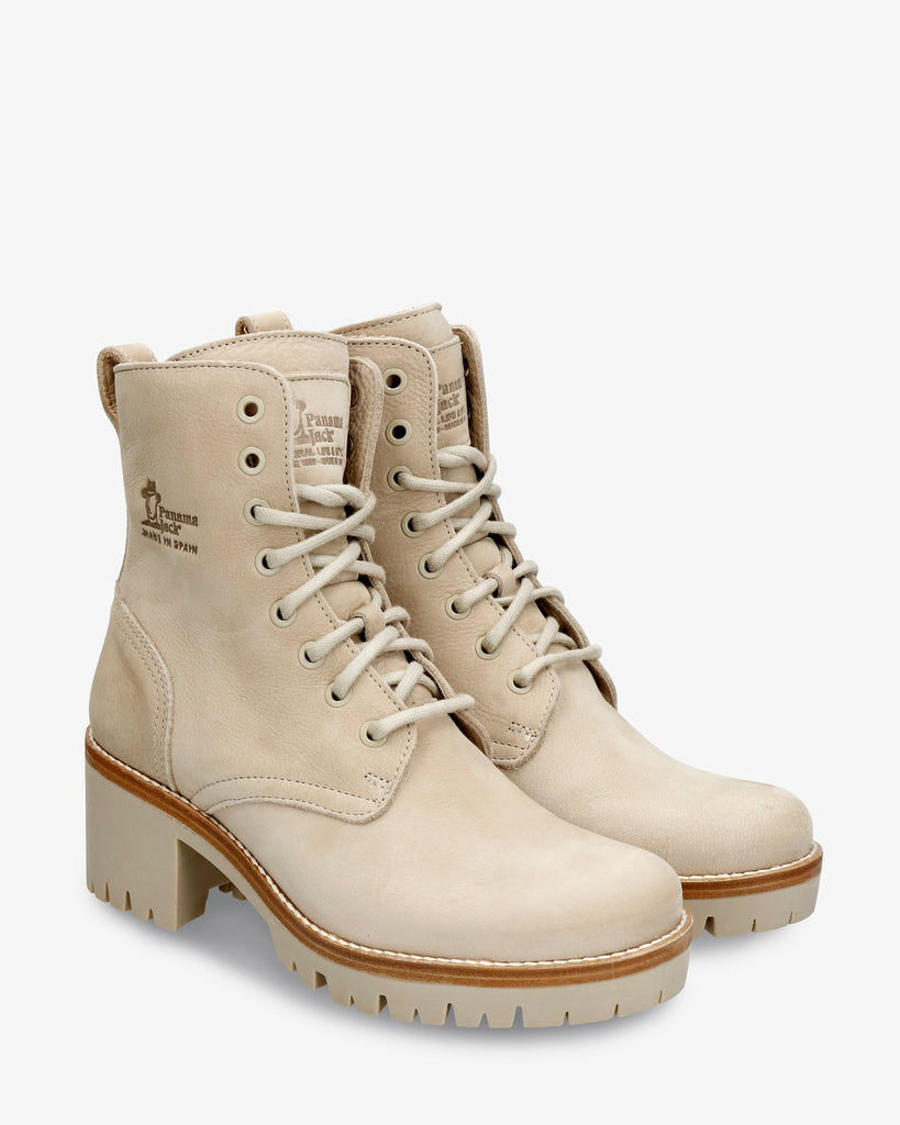 Padma botas de piel con forro interior de piel. crudo