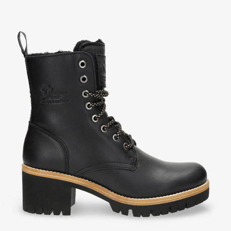 Padma Igloo botas de piel con forro interior de pelo natural. negro