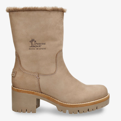 Piola botas de piel con forro interior de pelo. taupe