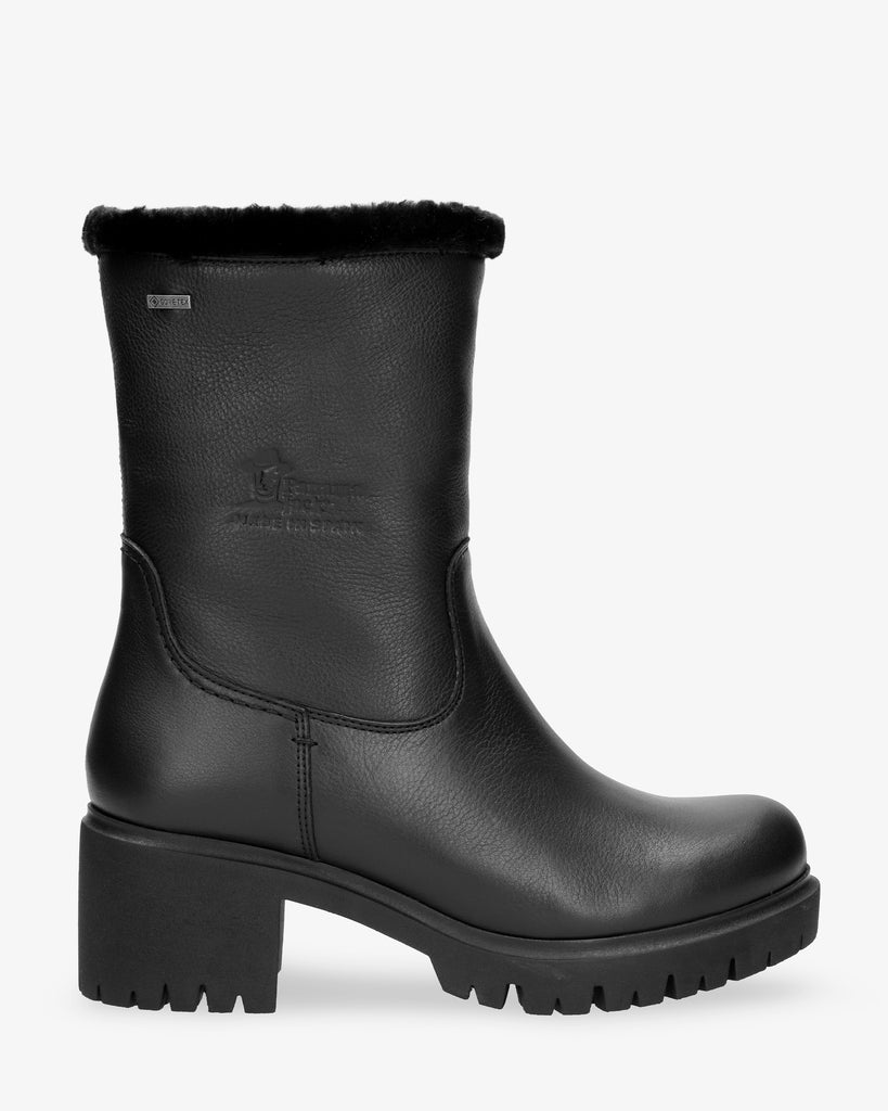 Piola Gtx botas de piel con forro interior de gore-tex® negro
