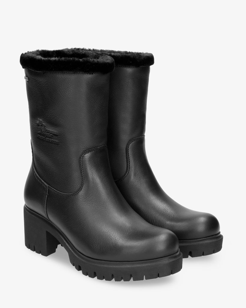 Piola Gtx botas de piel con forro interior de gore-tex® negro