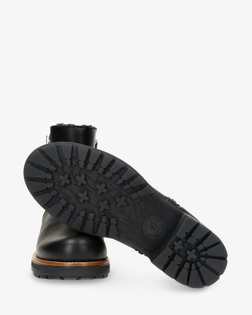 Rym botas de piel con forro interior de pelo. negro