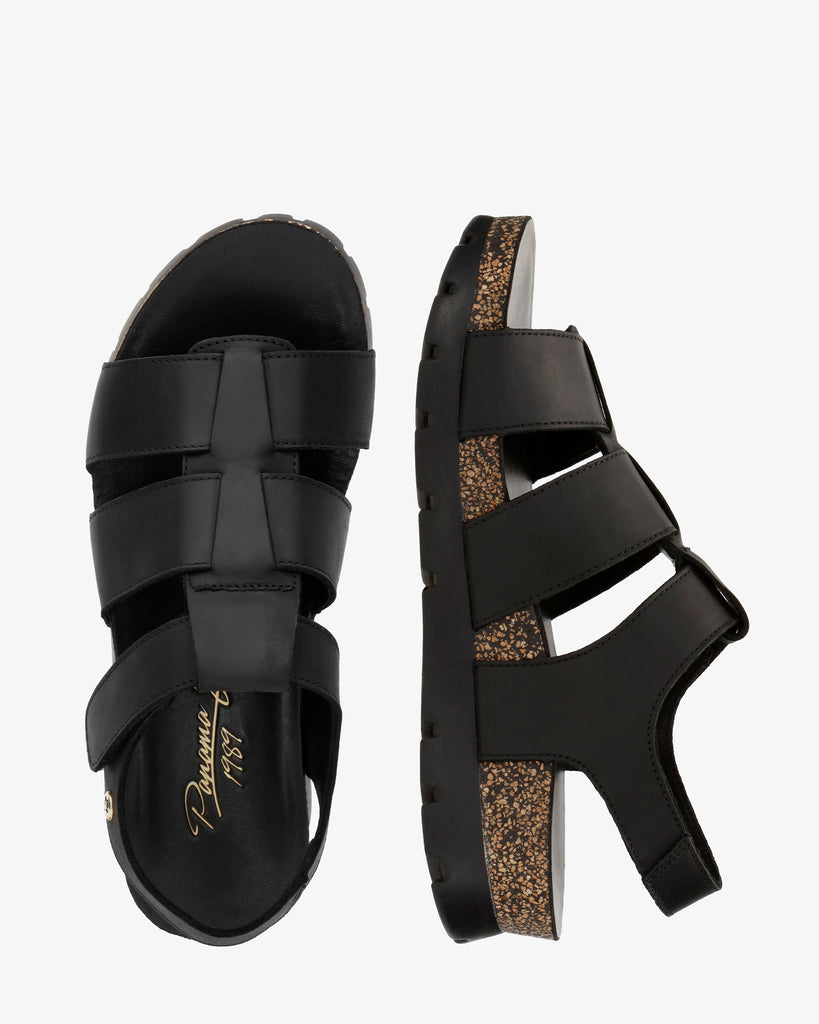 Sammy sandalias de piel con forro interior de piel. negro